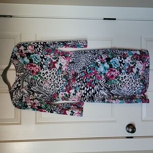 Multiprint bodycon dress